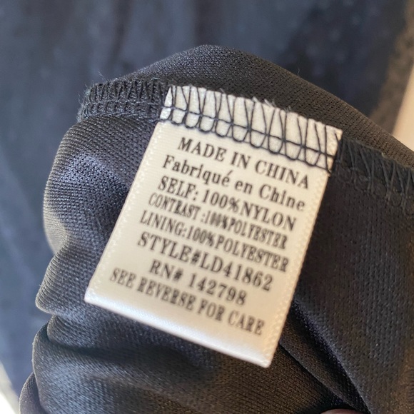 🖤 Black Swing Minidress with Sheer Dot Overlay - Picture 5 of 9